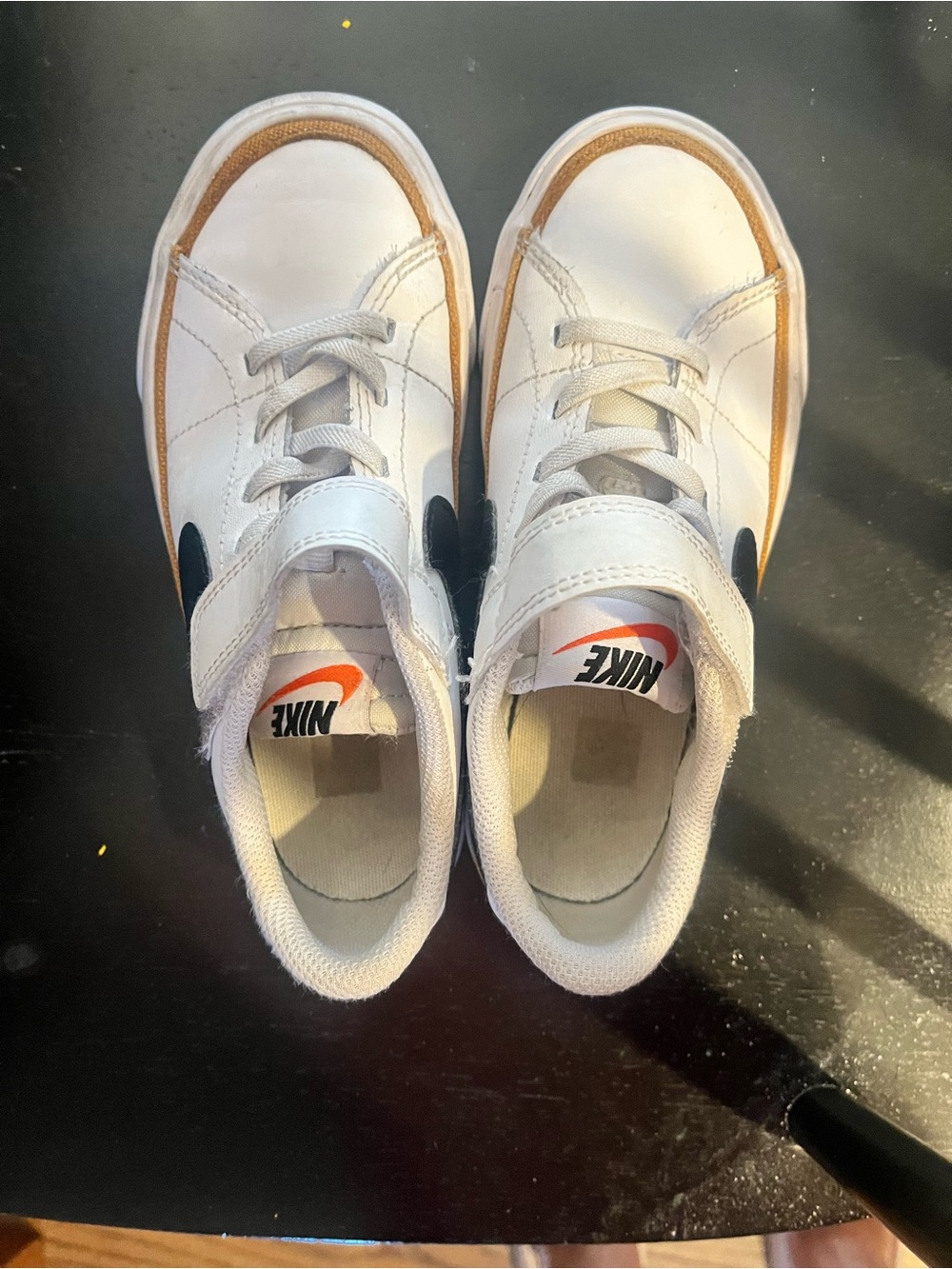 Nike Kids White Sneakers & under Armour grey tennis shoes